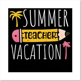 Teacher Summer Vacation Palm Trees Posters and Art